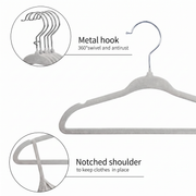 Beano Velvet Baby and Kids Hangers (Grey) 20 Pack