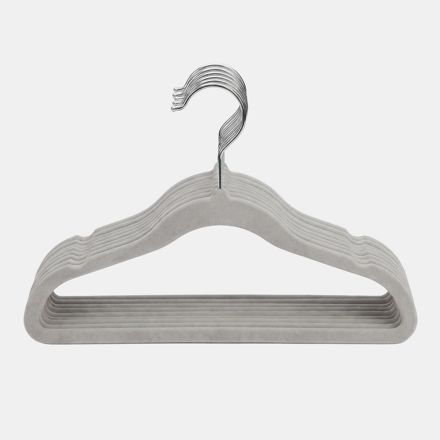 Beano Velvet Baby and Kids Hangers (Grey) 20 Pack
