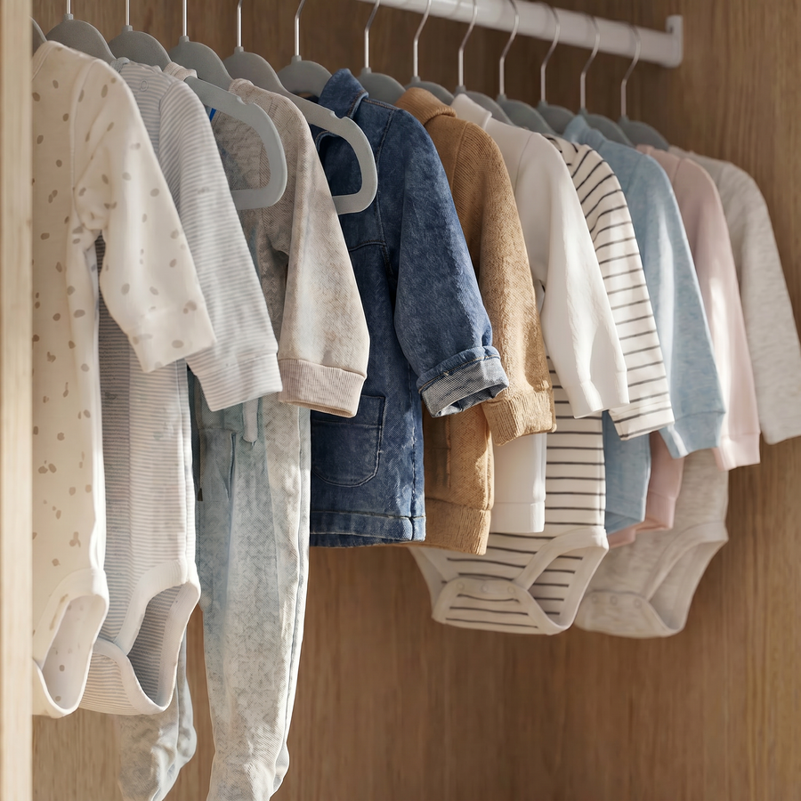 Beano Velvet Baby and Kids Hangers (Grey) 20 Pack