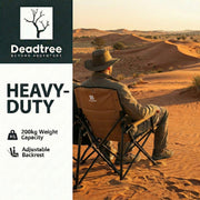 Deadtree Deluxe Reclining Folding Camping Chair with Padding (Brown) - 2 Pack