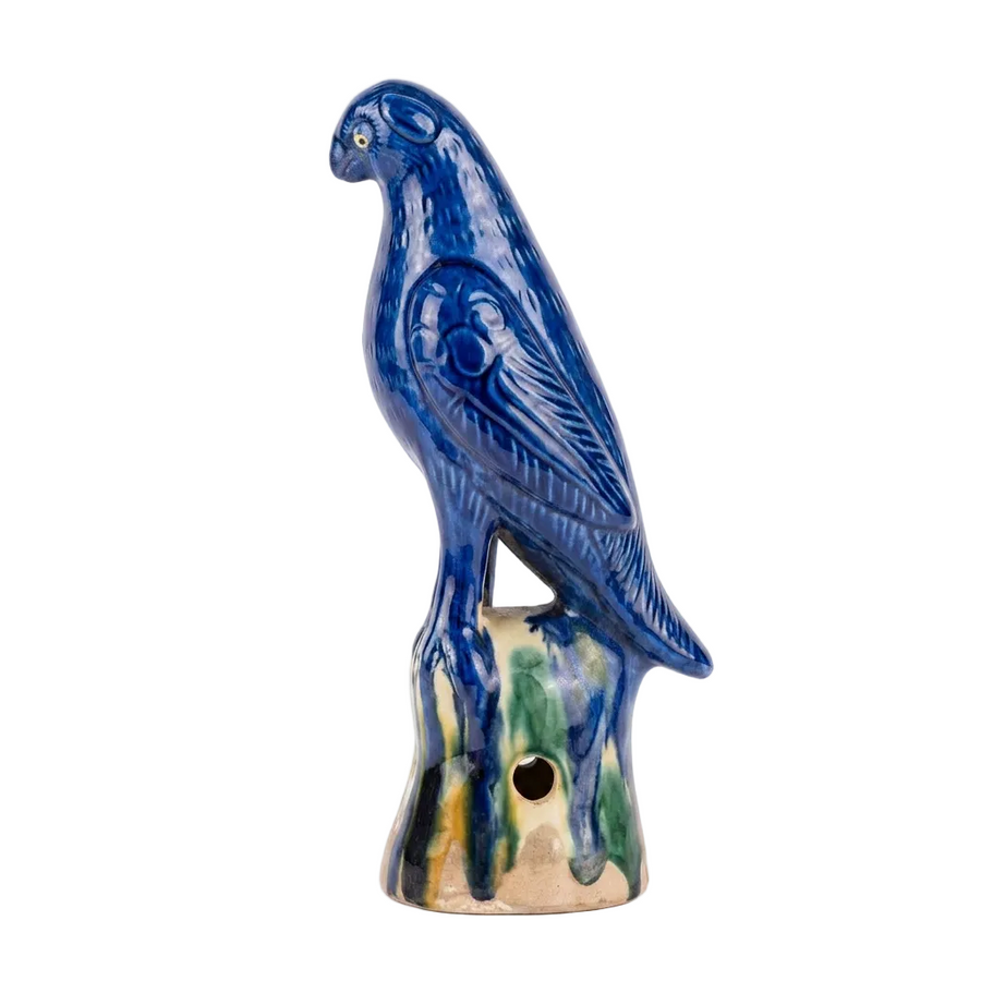 Cobolt Blue Parrot Sculpture - Large