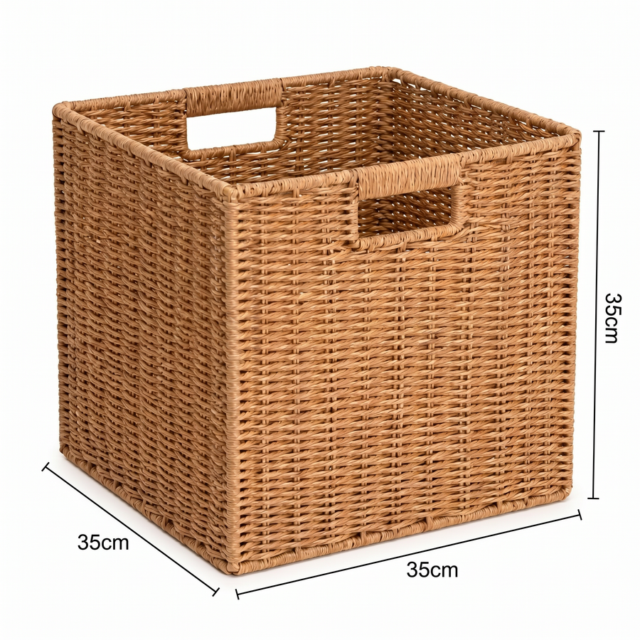 Square Woven Wicker Storage Basket