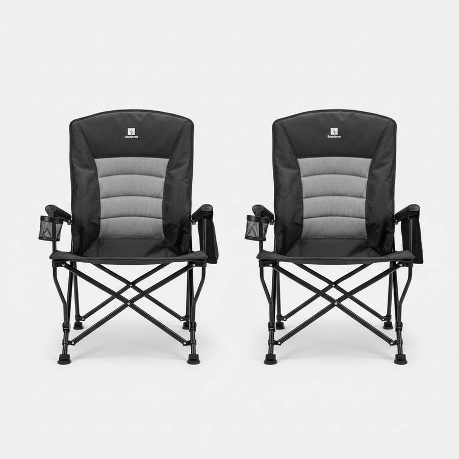 Deadtree Deluxe Reclining Folding Camping Chair with Padding (Black)