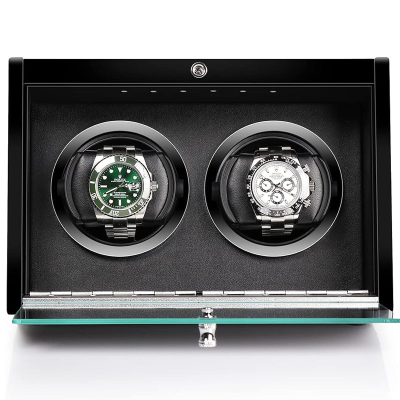 DRIKLUX LUXURY ROTATING WATCH WINDER DISPLAY CASE (2 WATCHES)