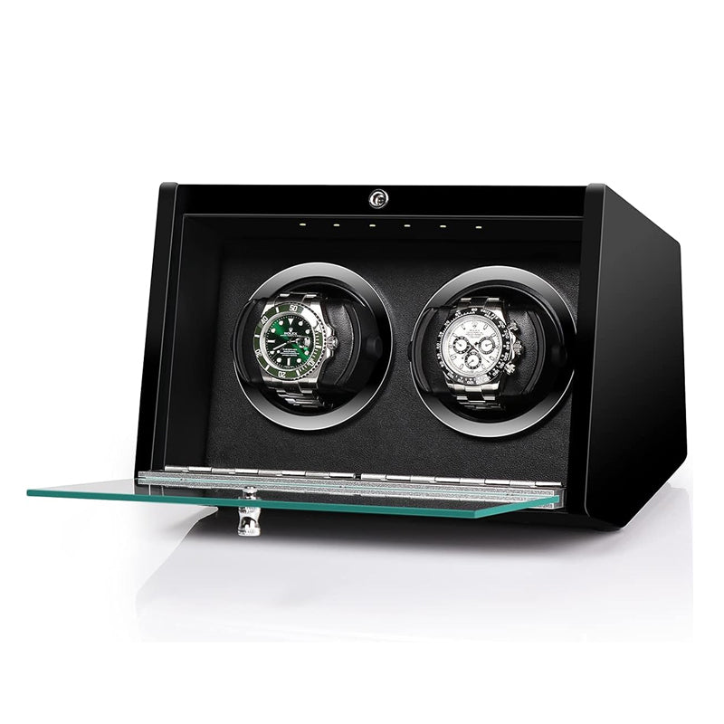 DRIKLUX LUXURY ROTATING WATCH WINDER DISPLAY CASE (2 WATCHES)