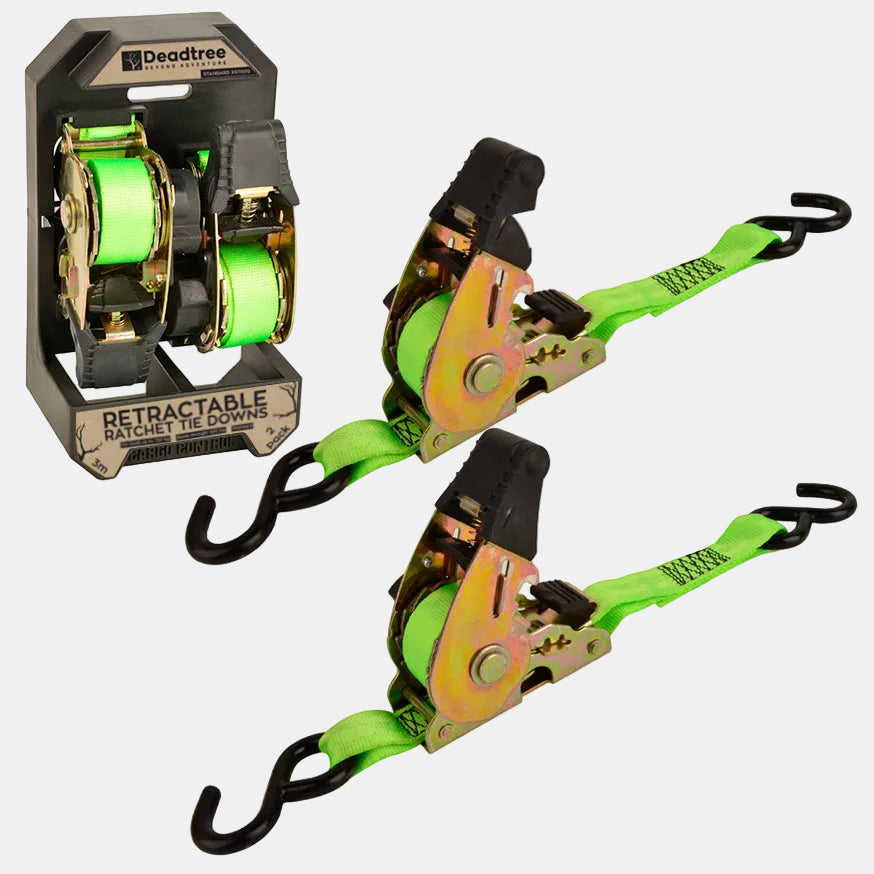 Deadtree Retractable Rachet Tie Down Set (3m)