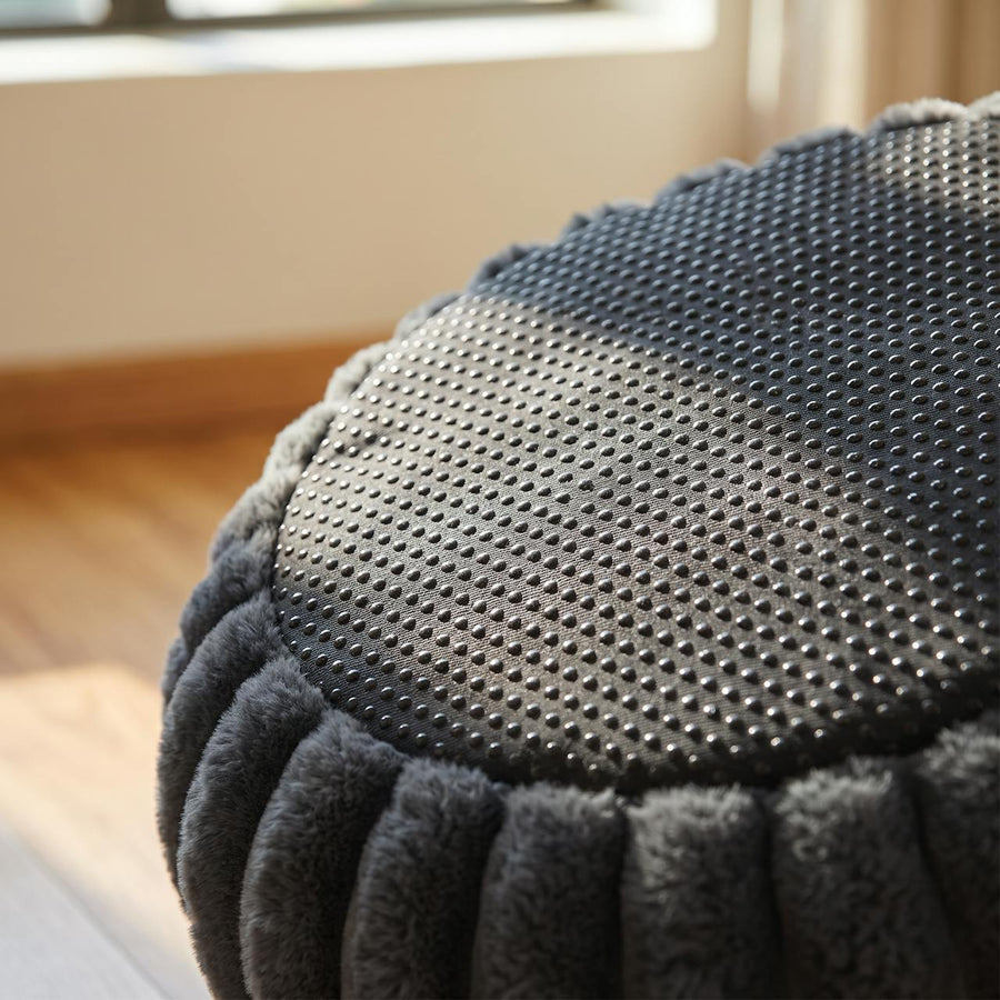 WuFF Donut Pet Bed underside showing the moulded non-slip grip dots