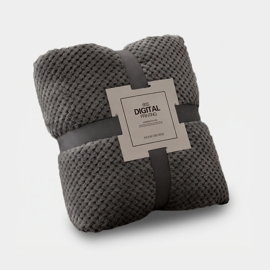 Faux Super Soft Fleece Blanket - Dark Grey