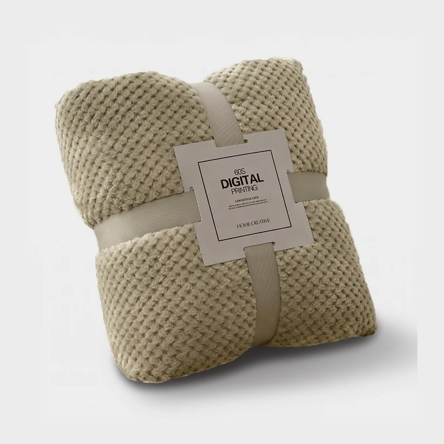 Faux Super Soft Fleece Blanket - Khaki