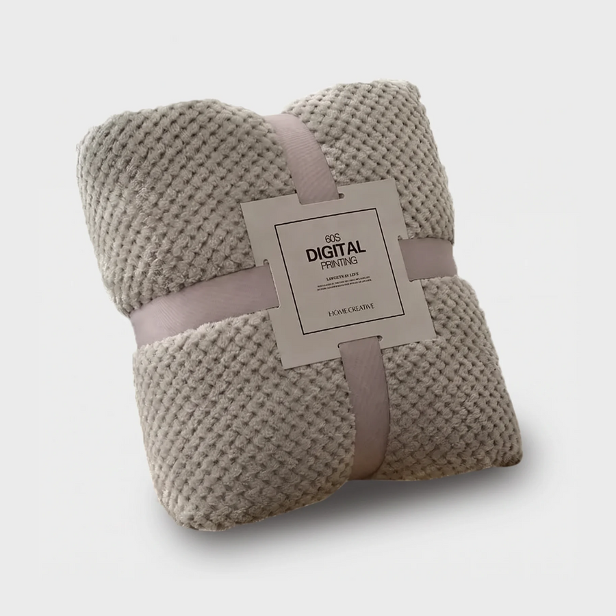 Faux Super Soft Fleece Blanket - Light Grey