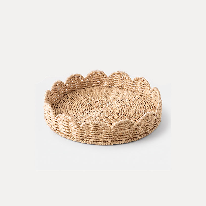 Woven Wicker Round Tray (30.5 X 7)
