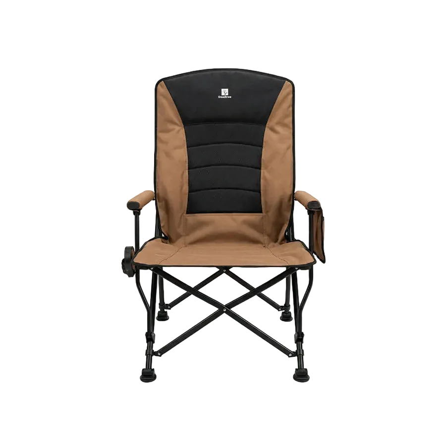 Deadtree Deluxe Reclining Folding Camping Chair with Padding (Brown)