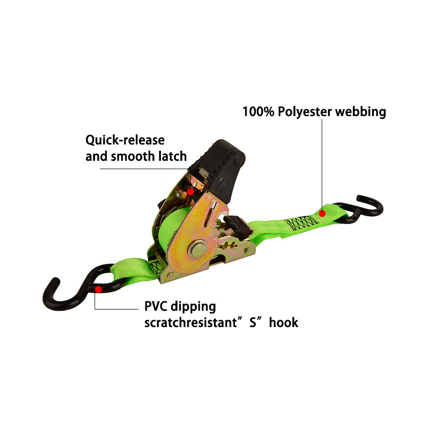 Deadtree Retractable Rachet Tie Down Set (3m)