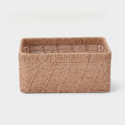 Lucy Woven Wicker Basket on light grey studio background