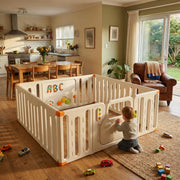 Dream Car Playpen in an open-plan family living and dining space