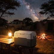 Deadtree ARX30 car fridge at a bush camp under the stars