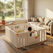 Dream Car Playpen in a warm family living room with a toddler standing inside