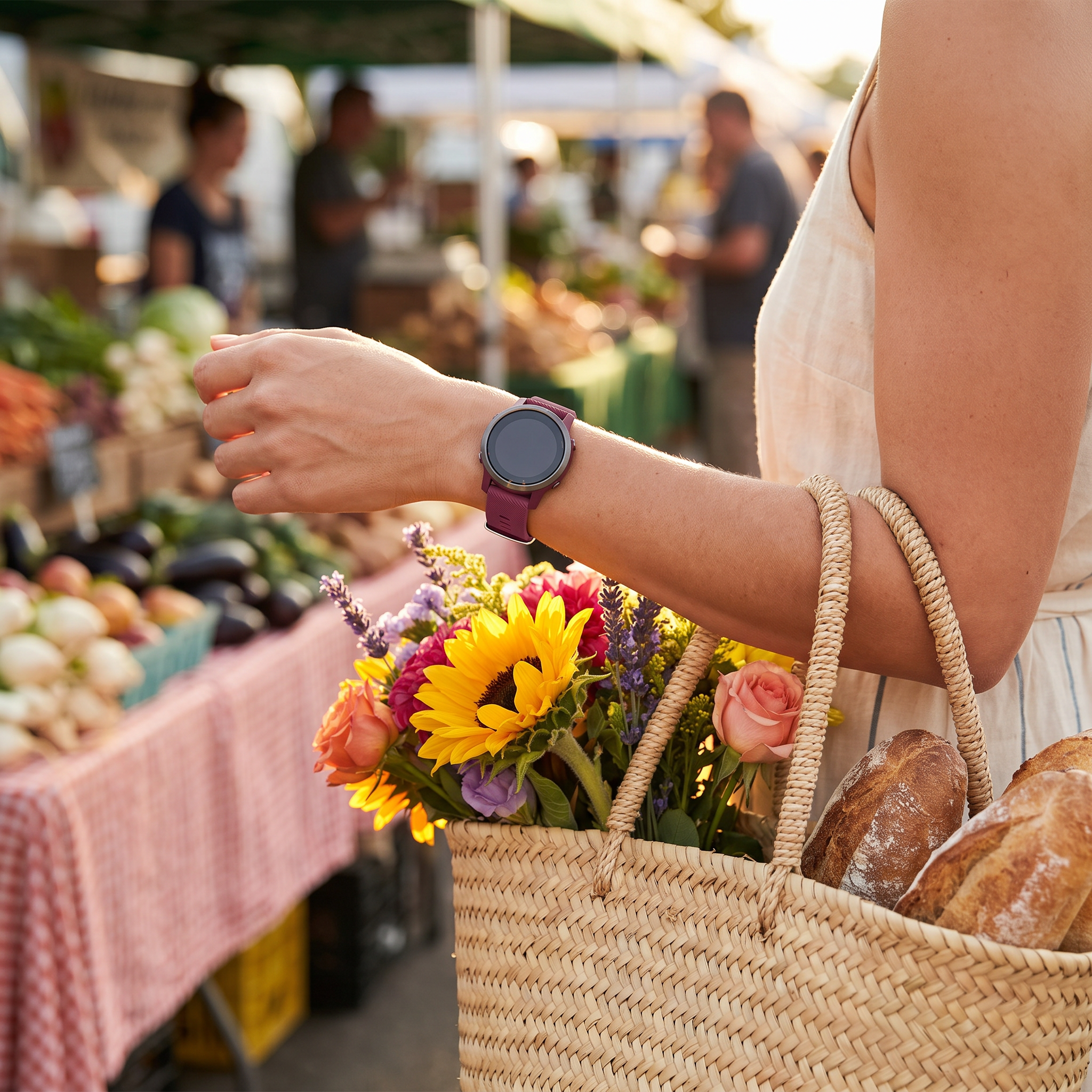 Deadtree Glide strap at a farmers market