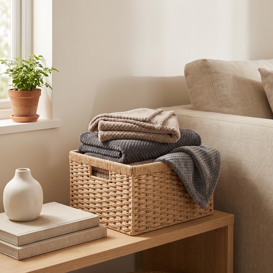 Woven Wicker Storage Basket