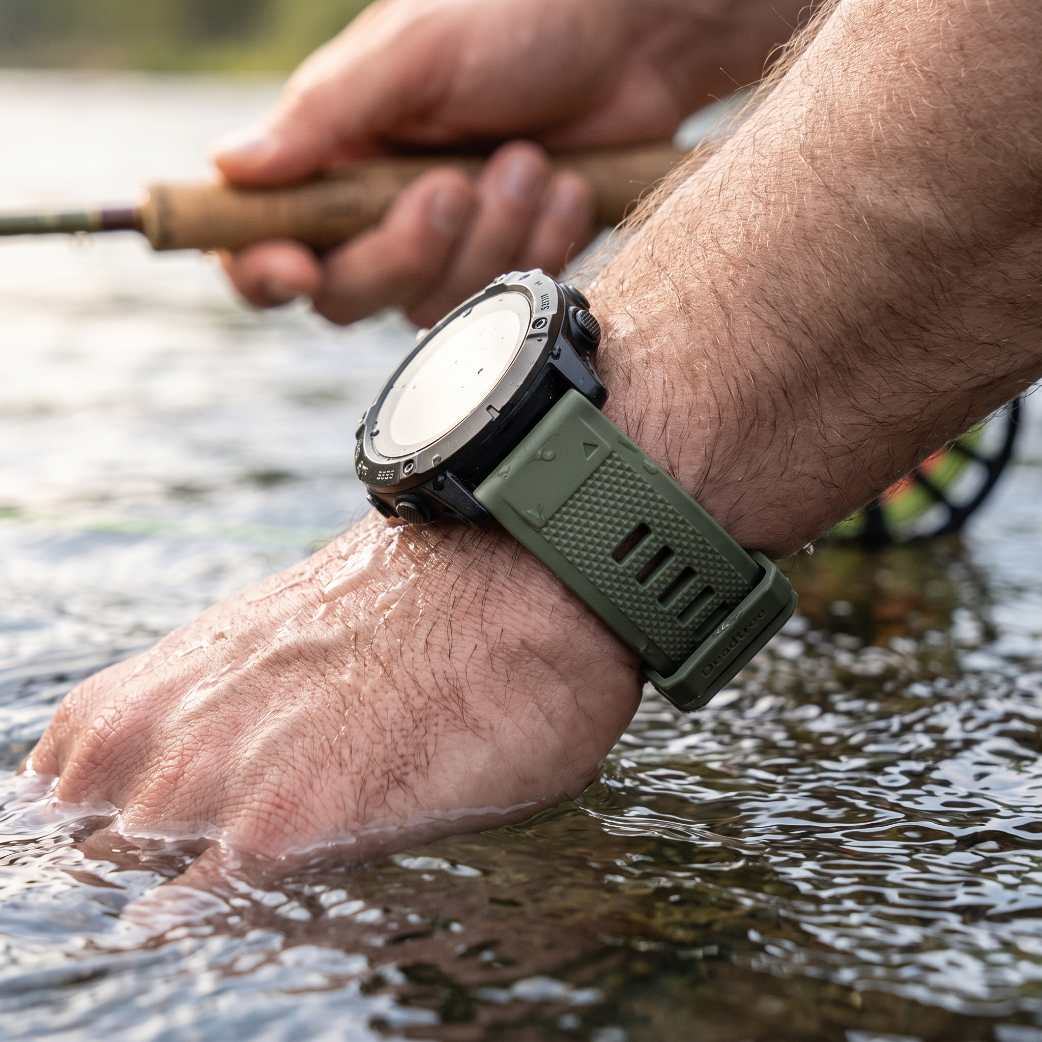 Deadtree Peak strap while fly fishing