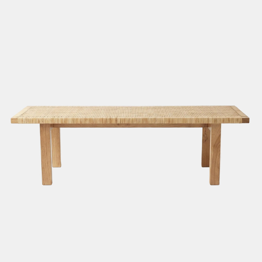 Rattan Beach Wood Bench