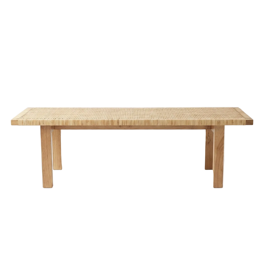 Rattan Beach Wood Bench