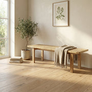 Rattan Beach Wood Bench