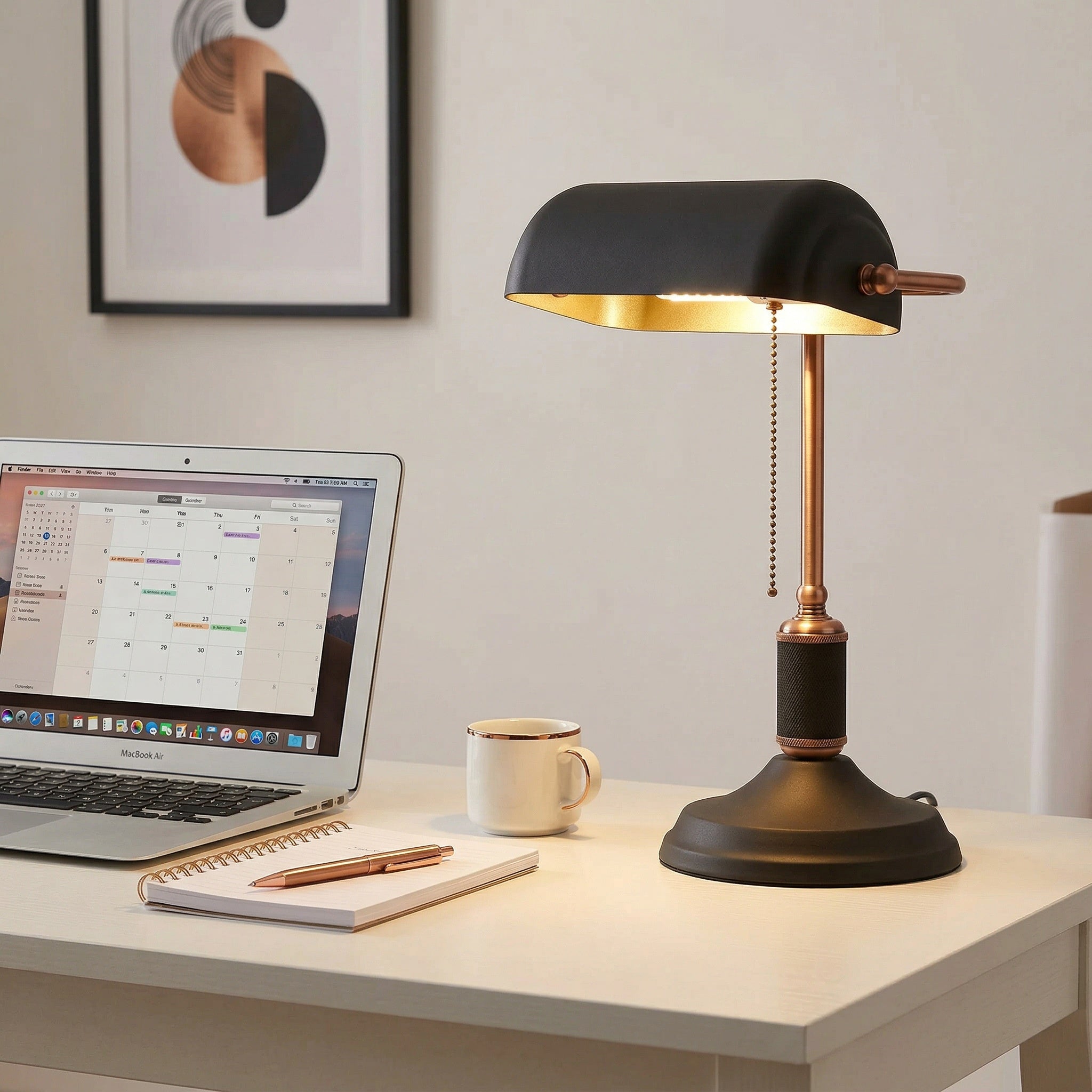 Office Desk Bankers Lamp Black