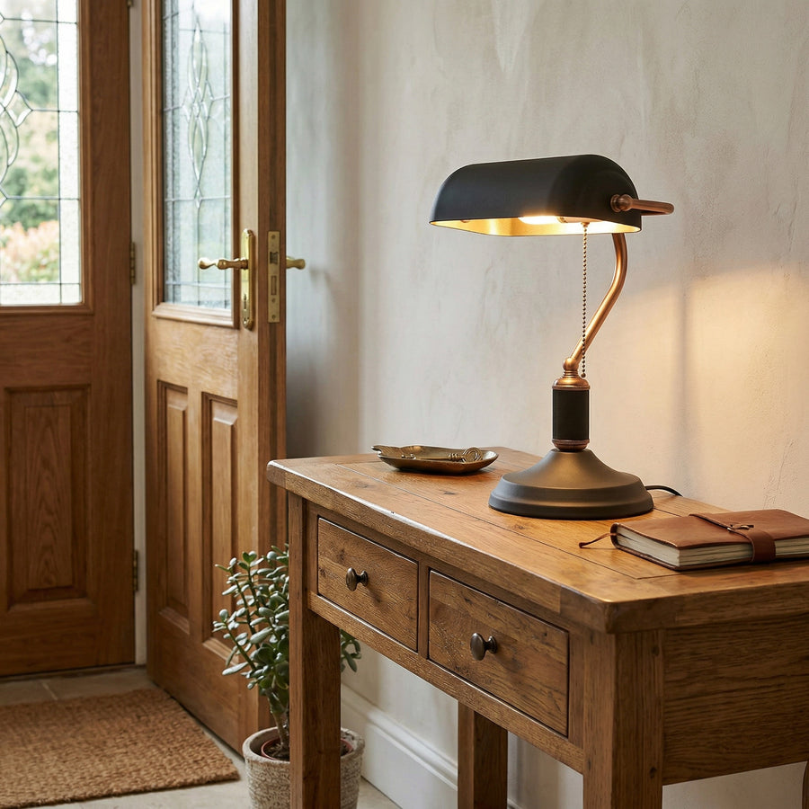 Office Desk Bankers Lamp Black