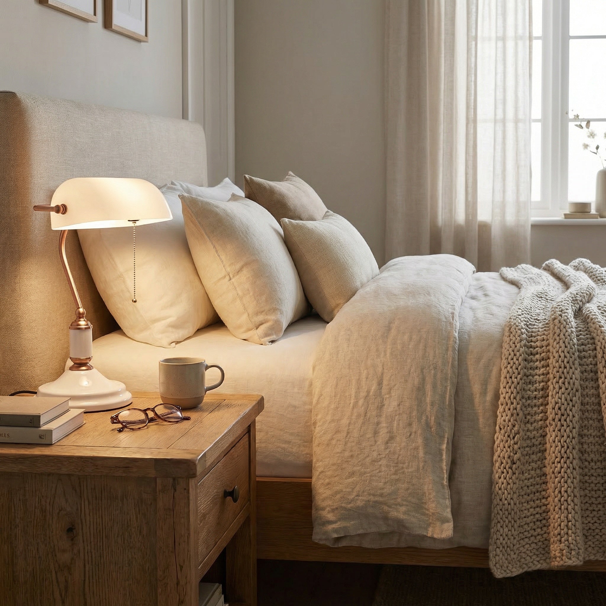 Office Desk Bankers Lamp White