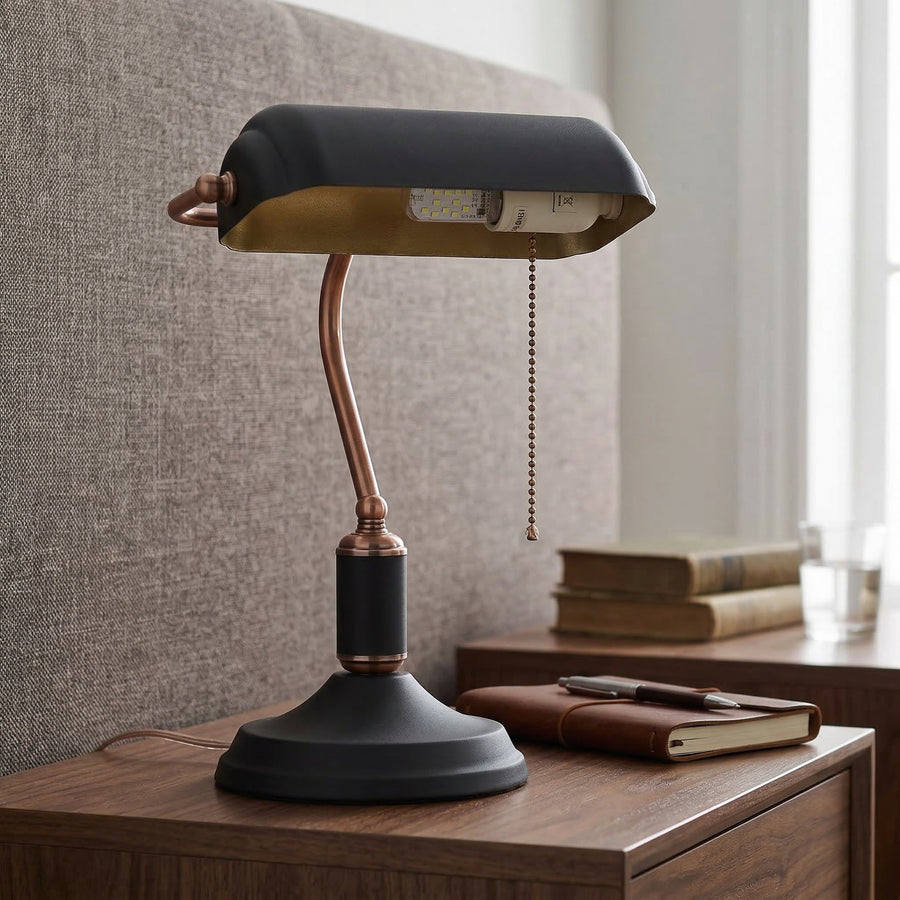 Office Desk Bankers Lamp Black