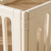 Close-up of the hinge joint between two panels of the Little Koala Playpen