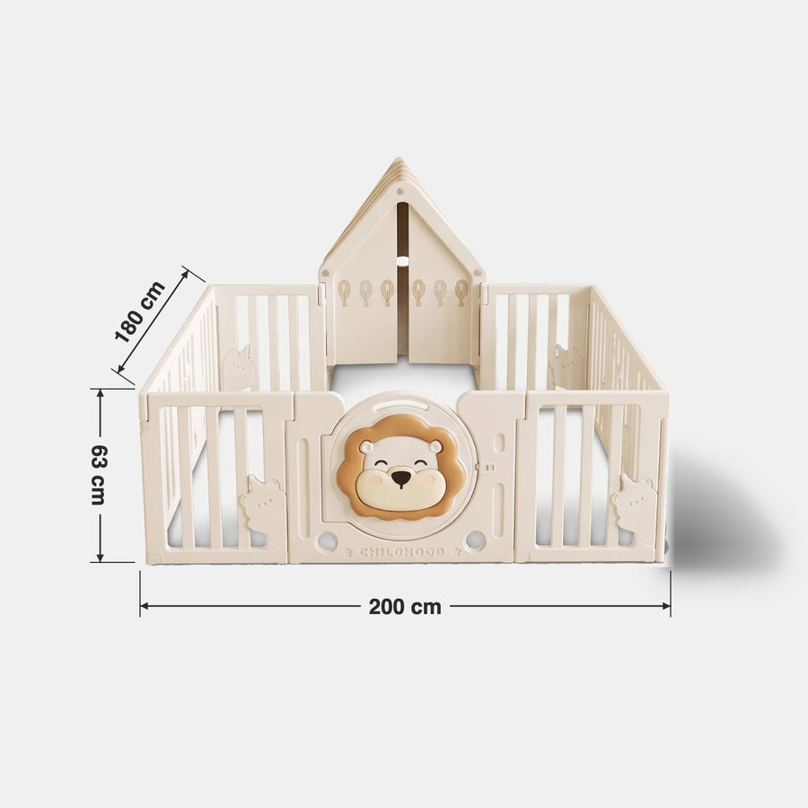 Little Lion Playpen dimensions 200 cm x 180 cm x 63 cm high