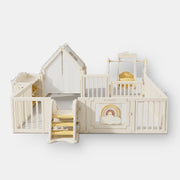Little Rainbow Playpen 180 x 210 cm in cream, front view