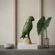 Emerald Green Parrot Sculpture - Medium