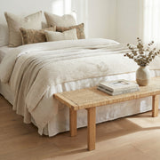 Rattan Beach Wood Bench