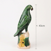 Emerald Green Parrot Sculpture - Large