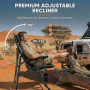 Deadtree Deluxe Reclining Folding Camping Chair with Padding (Brown)