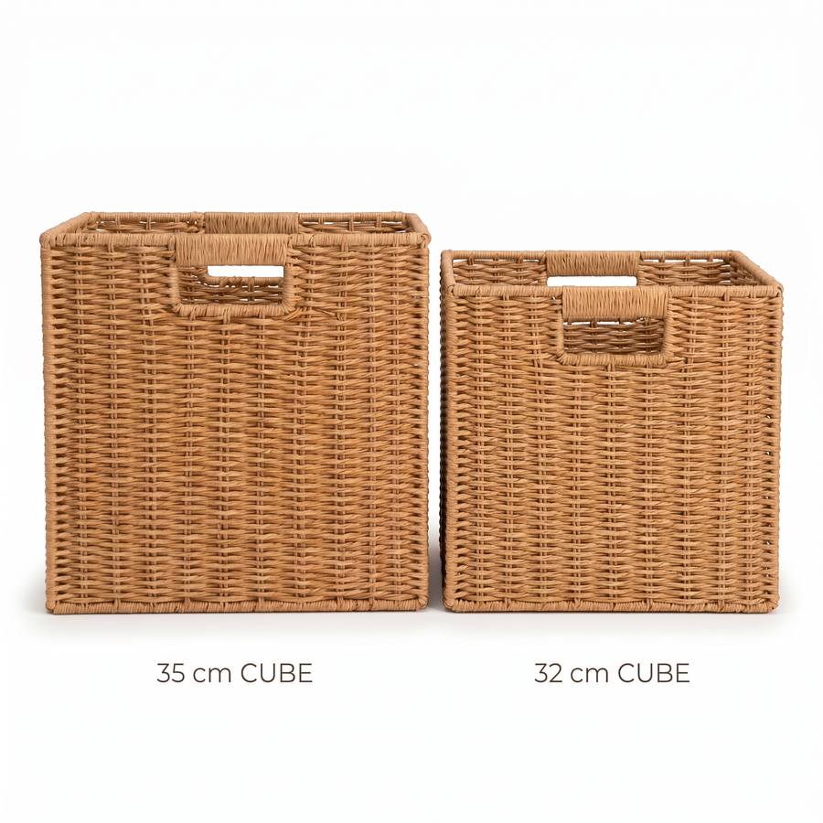 Square Woven Wicker Storage Basket