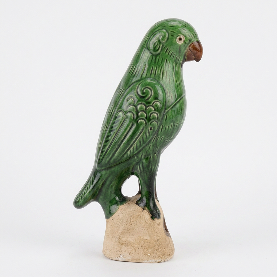 Emerald Green Parrot Sculpture - Medium