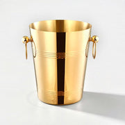 Arctic stainless steel ice bucket in gold on studio grey