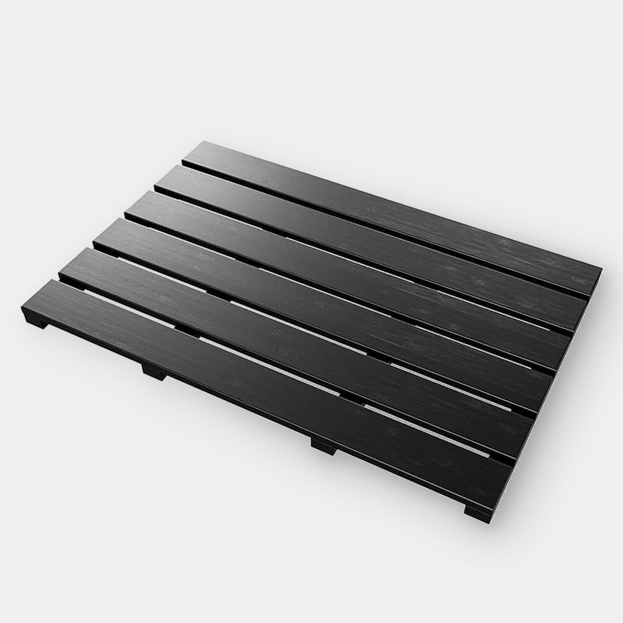 Bamboo bath mat black