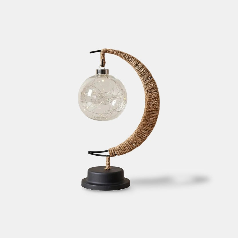 Moonlit crescent moon table lamp