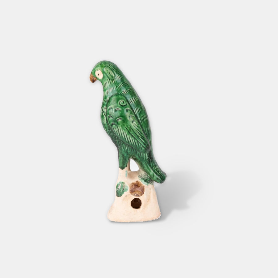 Emerald green parrot sculpture, small