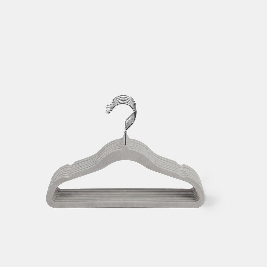 Beano velvet baby and kids hangers in grey, 20 pack