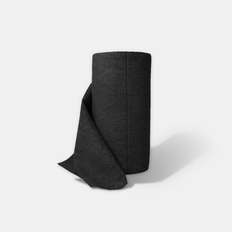 Washable microfibre cloth roll in black