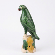 Emerald Green Parrot Sculpture - Large