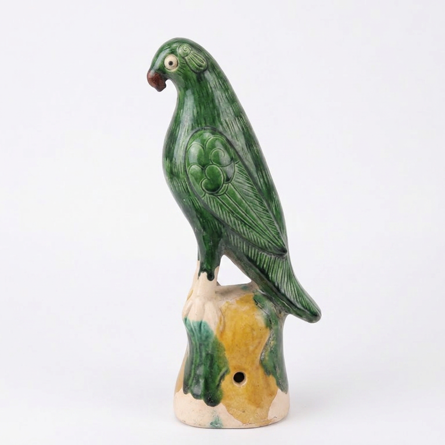 Emerald Green Parrot Sculpture - Large