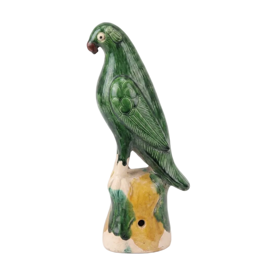 Emerald Green Parrot Sculpture - Large