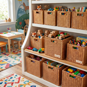 Square Woven Wicker Storage Basket